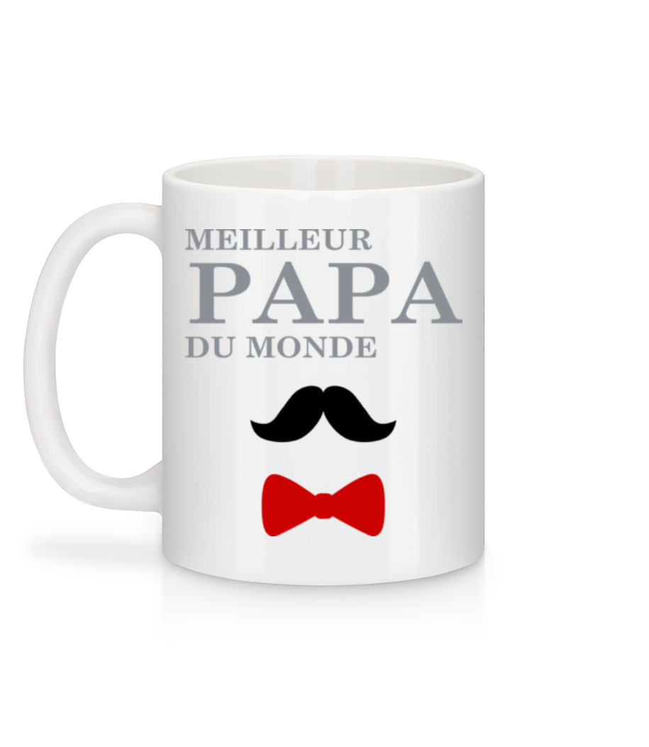 Meilleur Papa Du Monde - Mug en céramique blanc - Blanc - Derrière