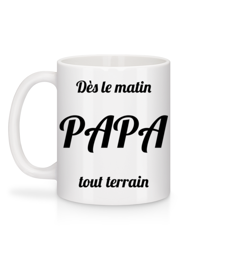 Aperçu: Papa Tout Terrain - Mug en céramique blanc - Blanc - Derrière