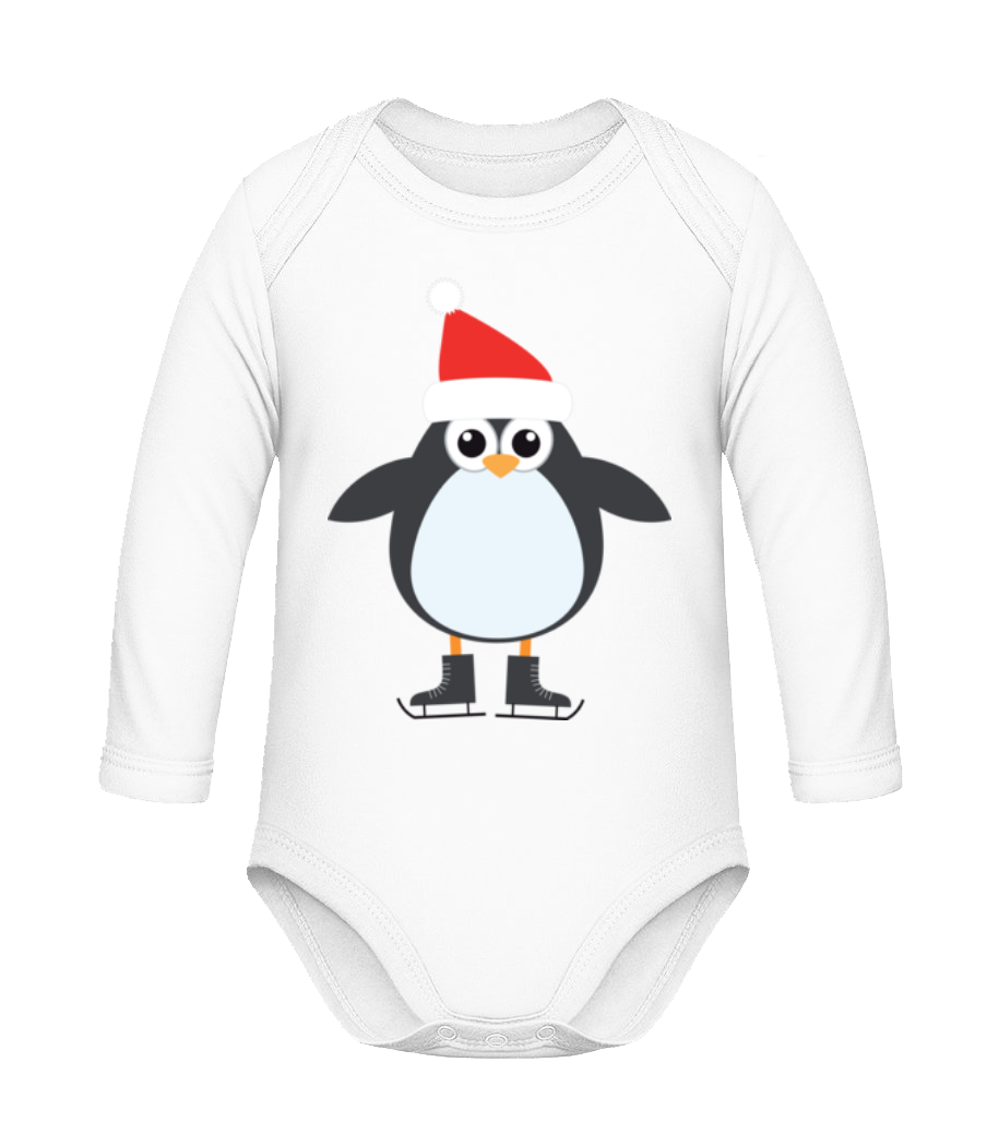 Pingouin De Patin À Glace · Body coton bio manches longues Bébé