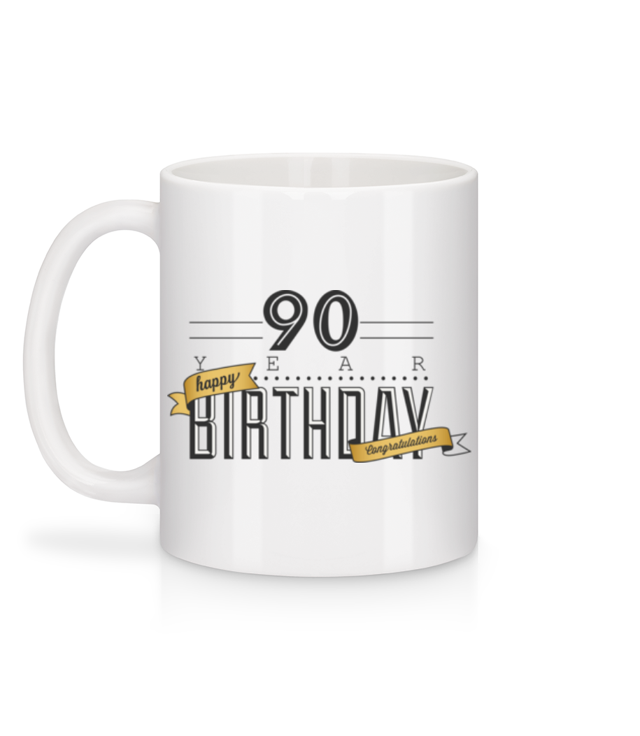 Aperçu: 90 Birthday Sign - Mug en céramique blanc - Blanc - Derrière