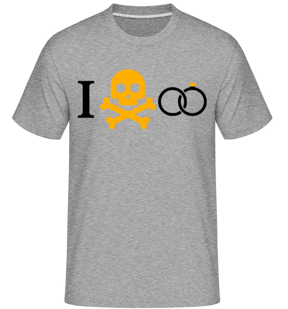 Aperçu: Marriage Skull -  T-Shirt Shirtinator homme - Gris chiné - Devant