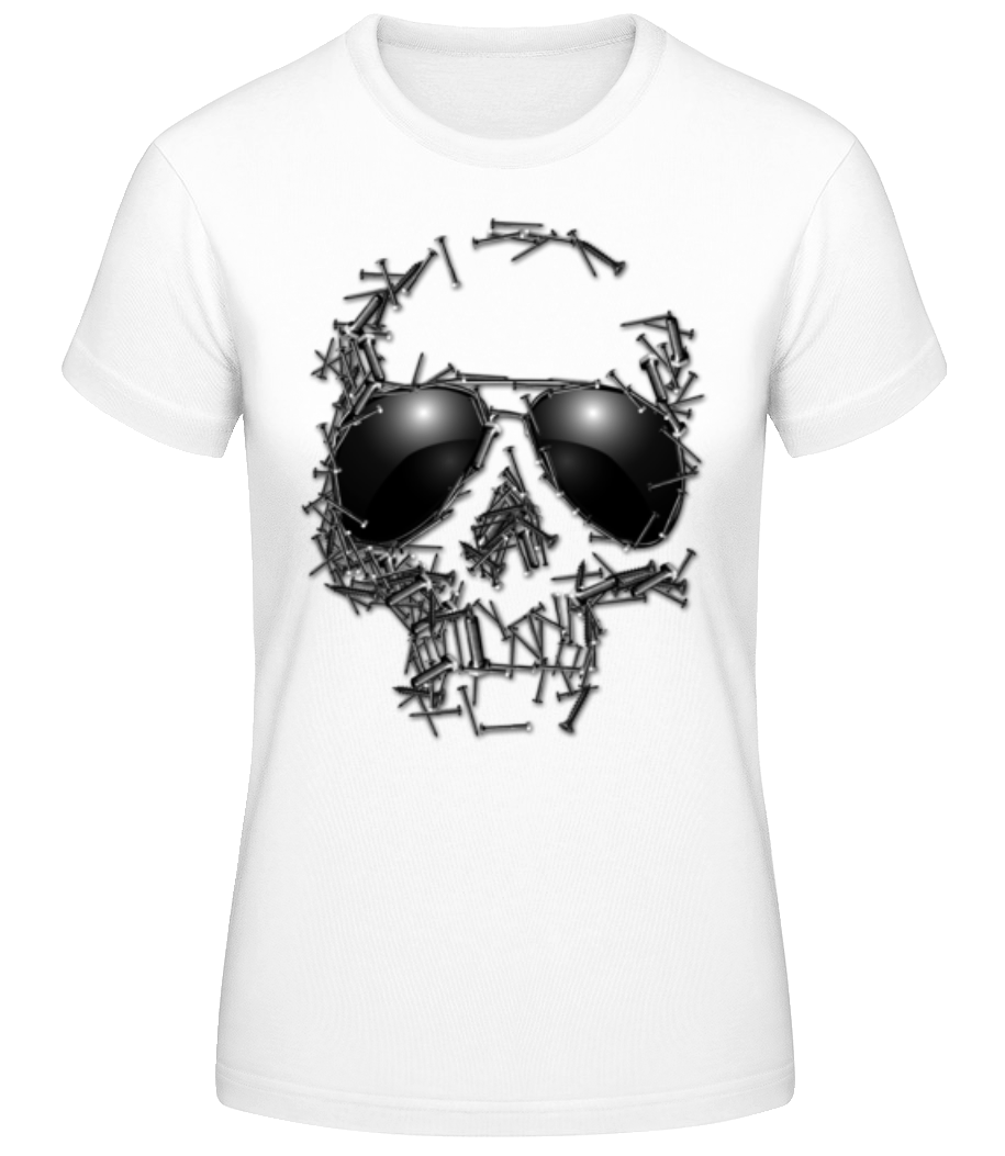 Aperçu: Lunettes De Soleil Crâne - T-shirt standard Femme - Blanc - Devant