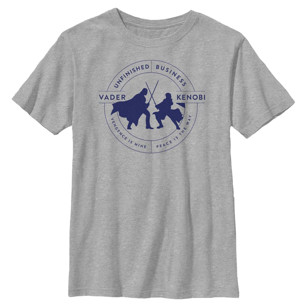 Star Wars - Obi-Wan Kenobi - Obi-Wan Kenobi & Darth Vader Unfinished Business Duel - Kinder T-Shirt - Grau meliert - Vorne