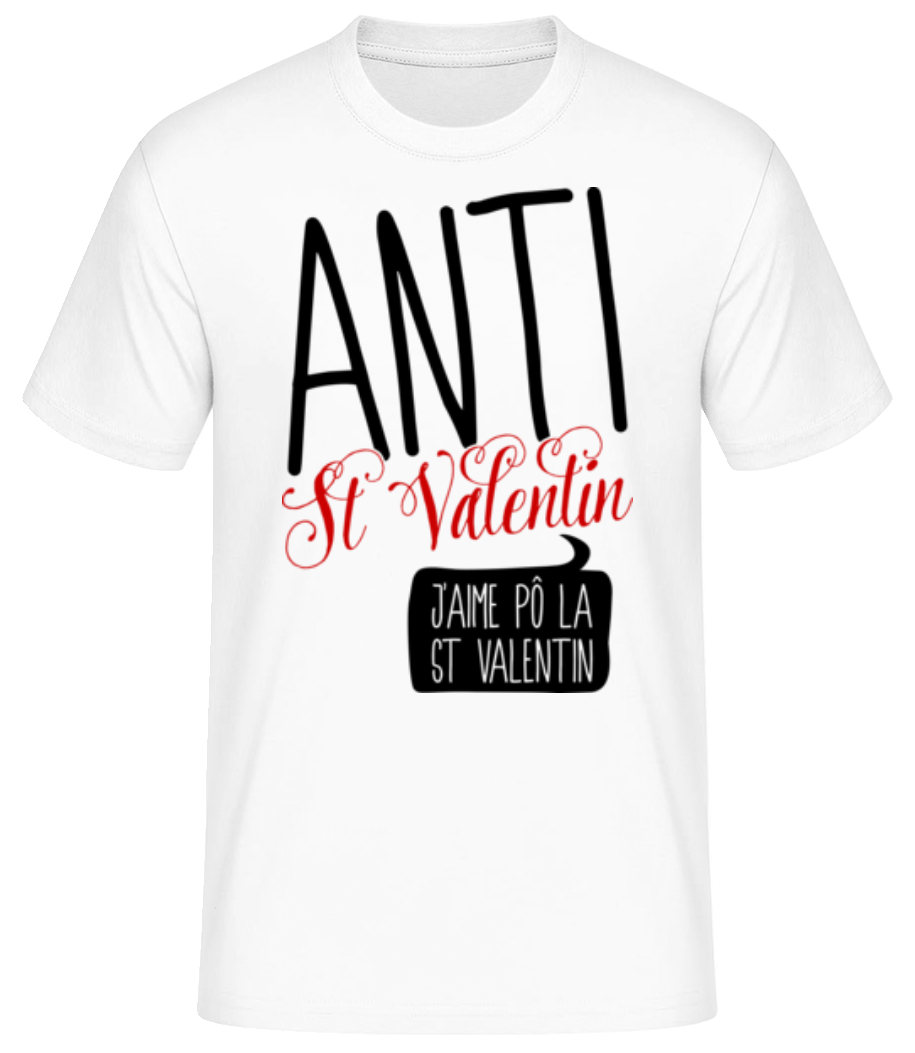 Aperçu: Anti St Valentin - T-shirt standard Homme - Blanc - Devant