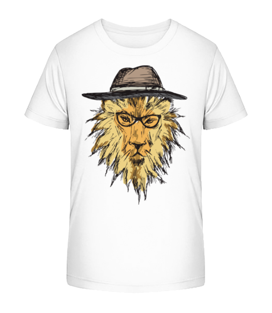 Hipster Lion Avec Chapeau · T-shirt bio Enfant Stanley Stella 2.0