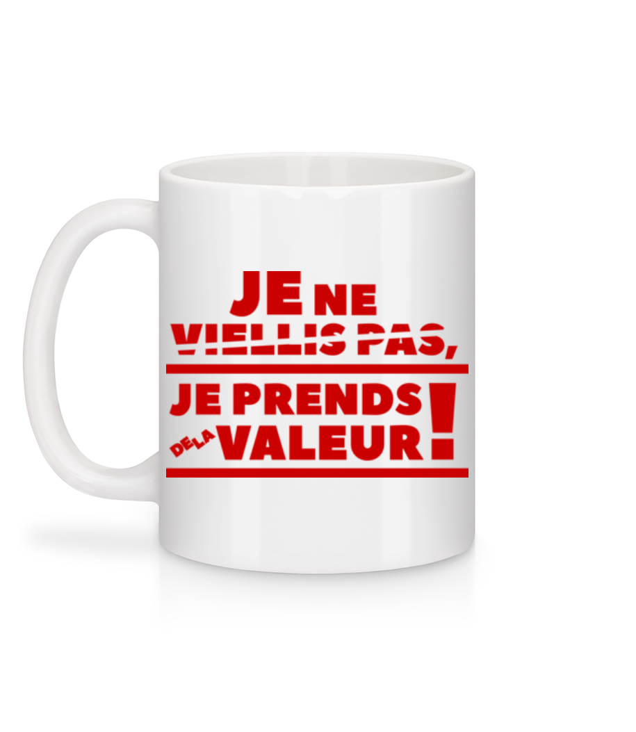 Aperçu: Je Prends De La Valeur! - Mug en céramique blanc - Blanc - Derrière