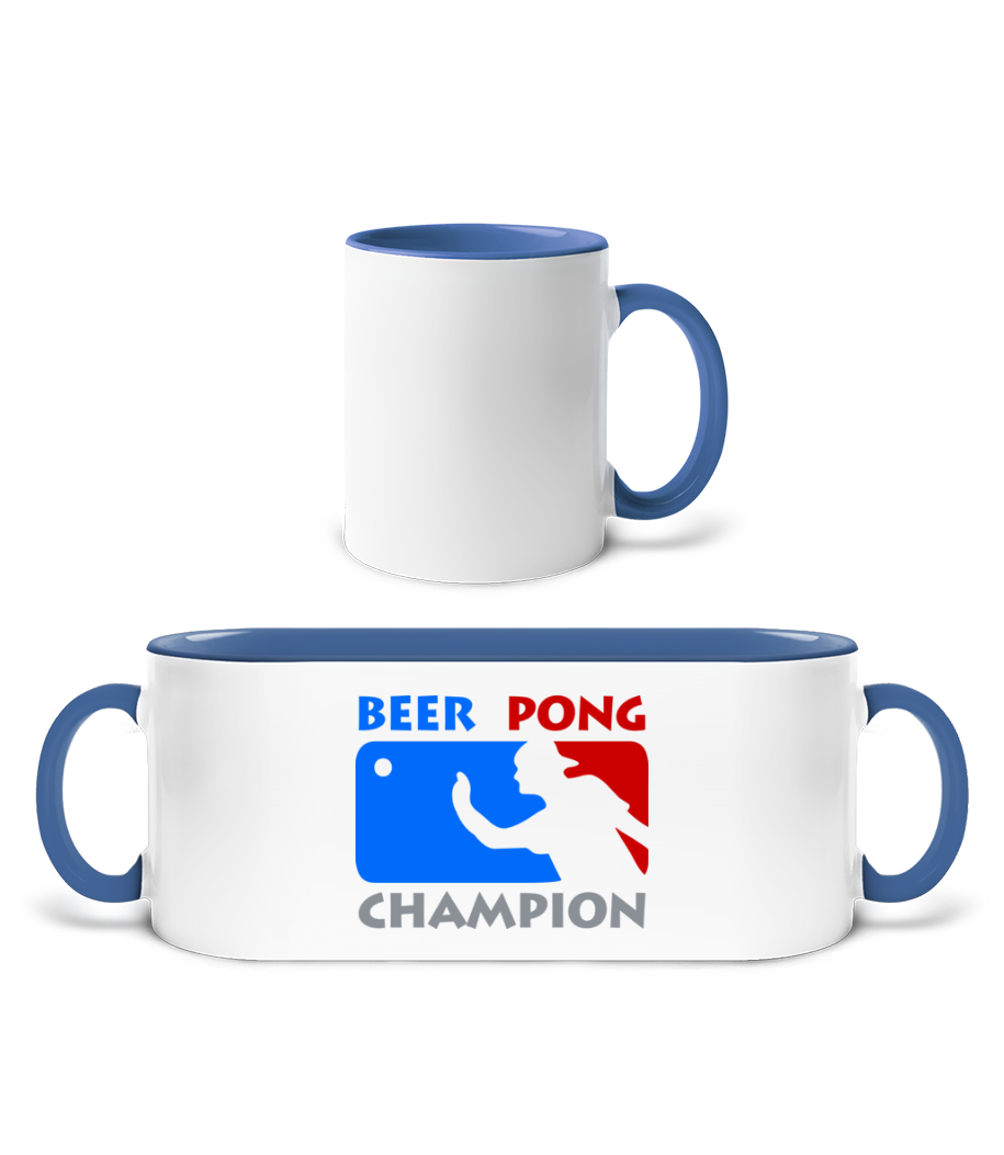 Beer Pong Champion · Mug bicolore en céramique - intérieur de couleur