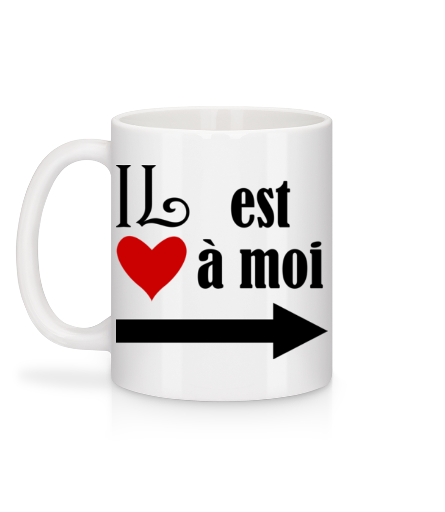 Il Est À Moi - Mug en céramique blanc - Blanc - Derrière