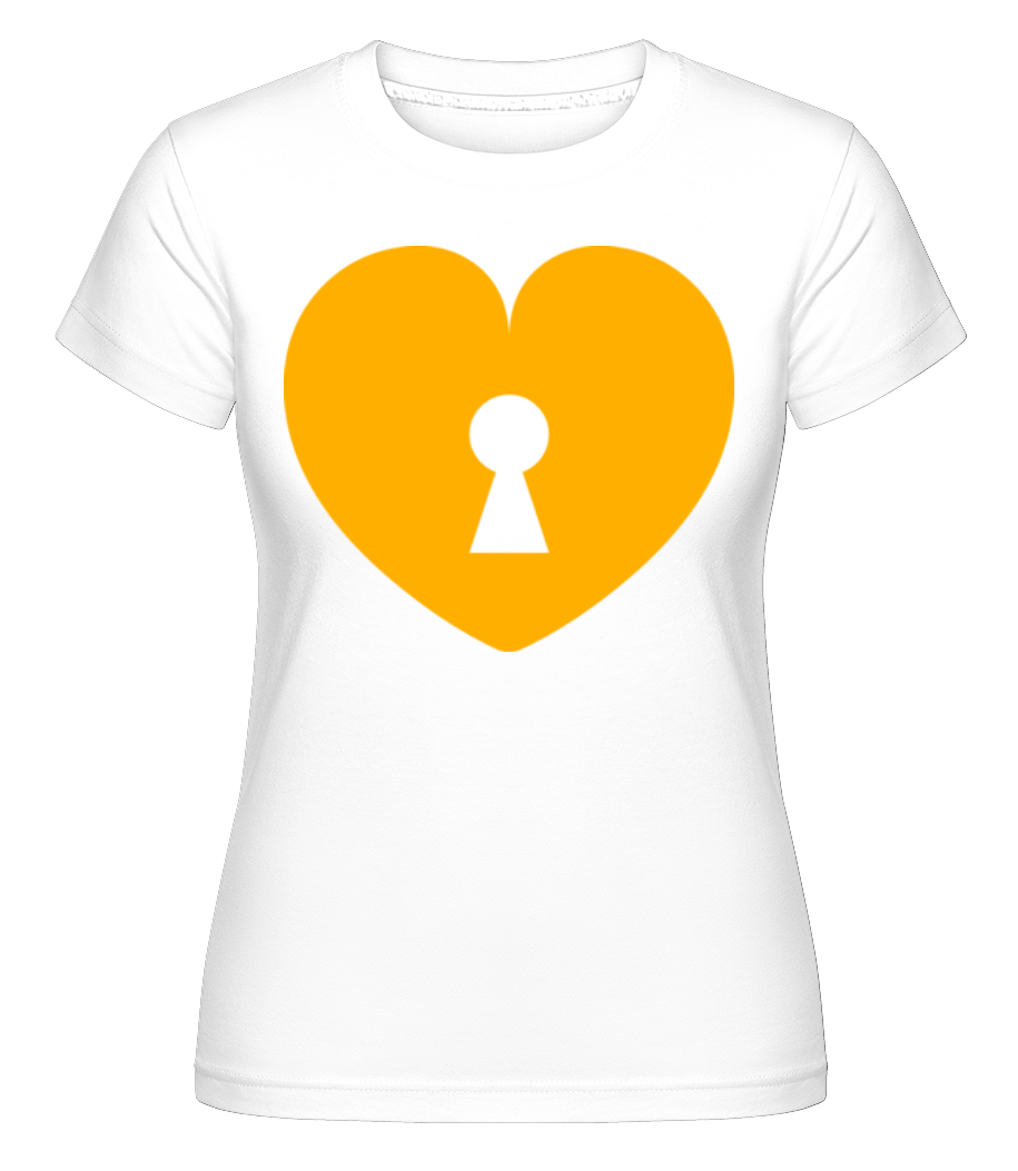 Aperçu: Lock Heart -  T-shirt Shirtinator femme - Blanc - Devant