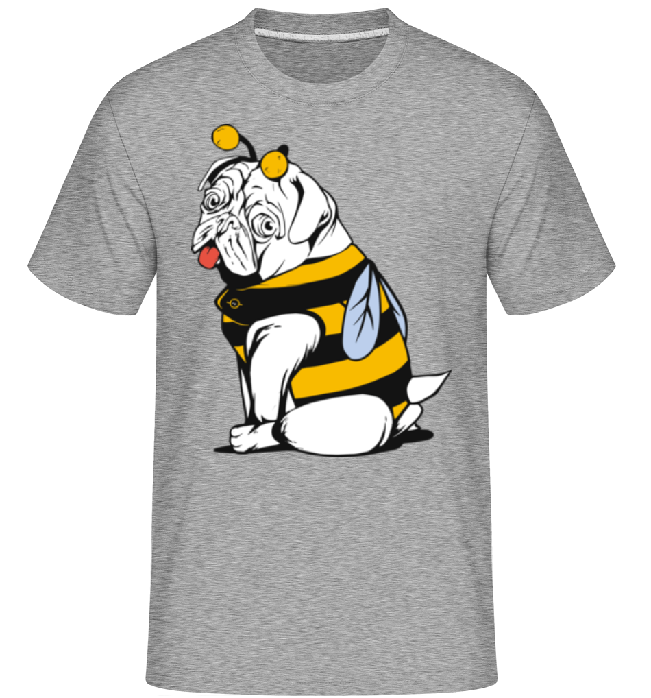 Aperçu: Bee Pug -  T-Shirt Shirtinator homme - Gris chiné - Devant