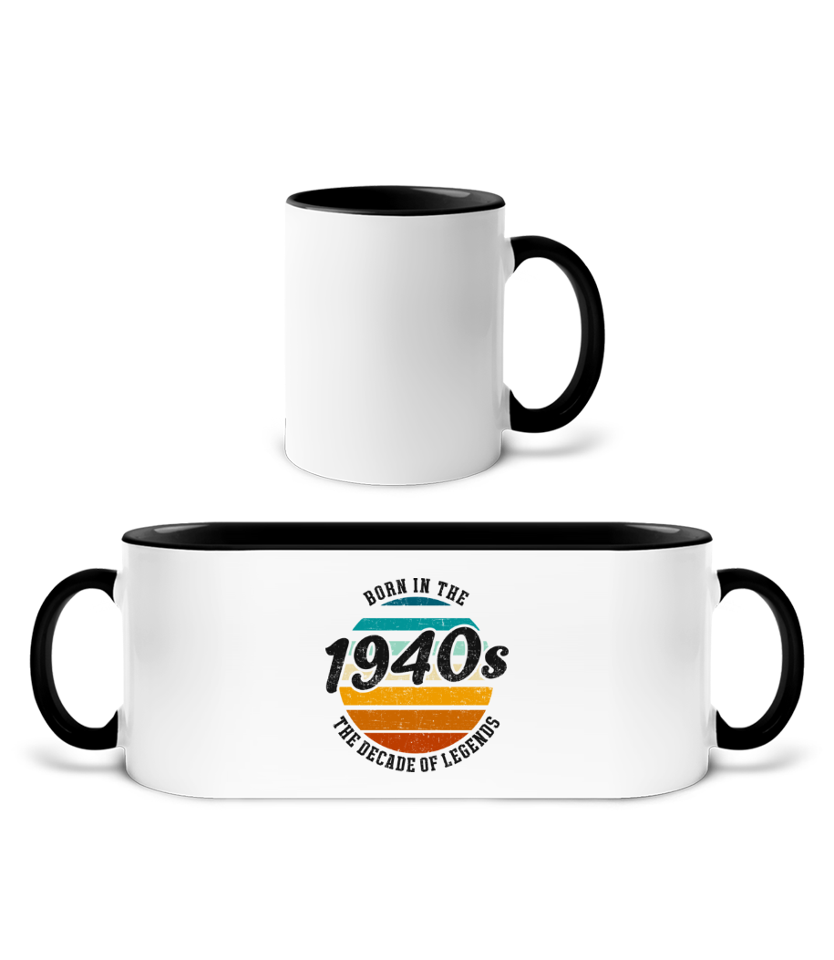 1940 The Decade Of Legends · Mug bicolore en céramique - intérieur de couleur
