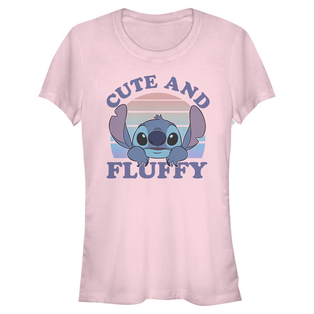 Aperçu: Disney Classics - Lilo & Stitch - Stitch Cute and Fluffy - Femme T-shirt - Rose - Devant