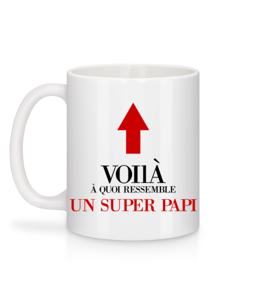 Aperçu: Voilà Un Super Papi - Mug en céramique blanc - Blanc - Derrière