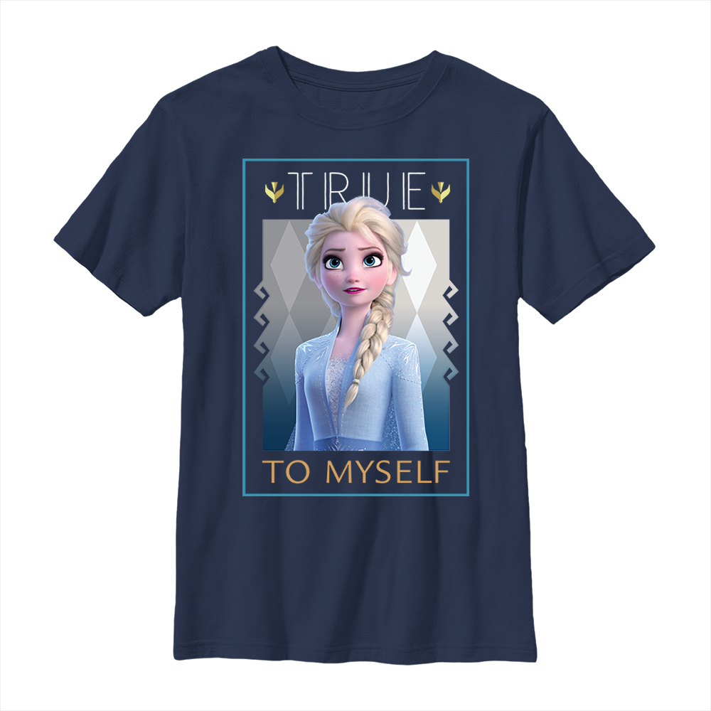 Aperçu: Disney - La Reine des neiges - Elsa Truth - Enfant T-shirt - Bleu marine - Devant