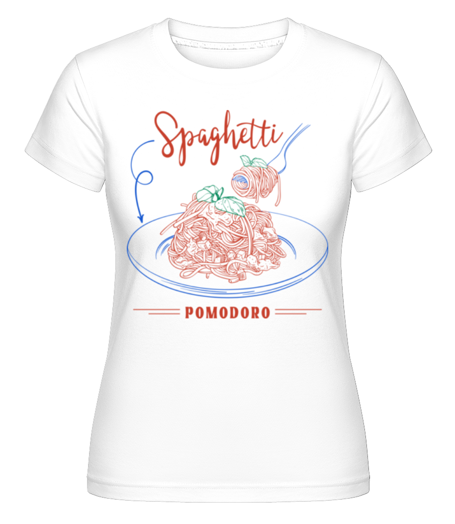 Aperçu: Spaghetti Pomodoro -  T-shirt Shirtinator femme - Blanc - Devant