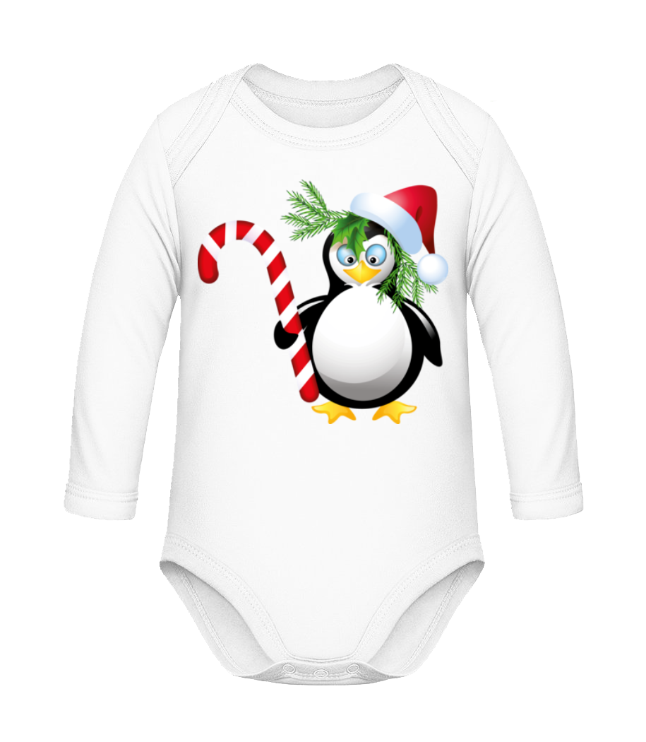Pingouin Santa · Body coton bio manches longues Bébé
