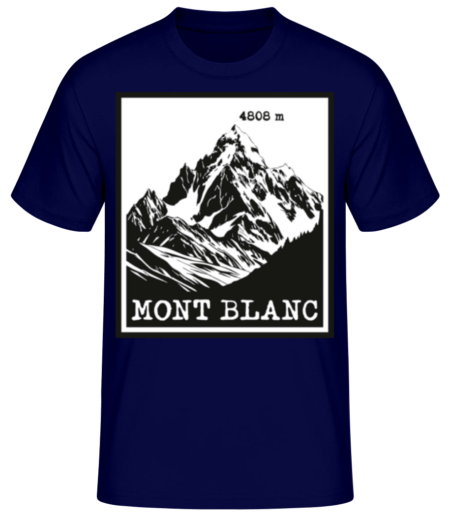 Aperçu: Mont Blanc France Alpes Haute Montagne - T-shirt standard Homme - Bleu marine - Devant