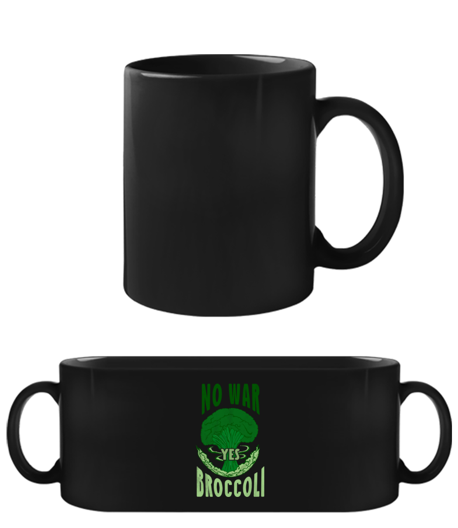 No War Yes Broccoli - Tasse Noire - Noir - Devant