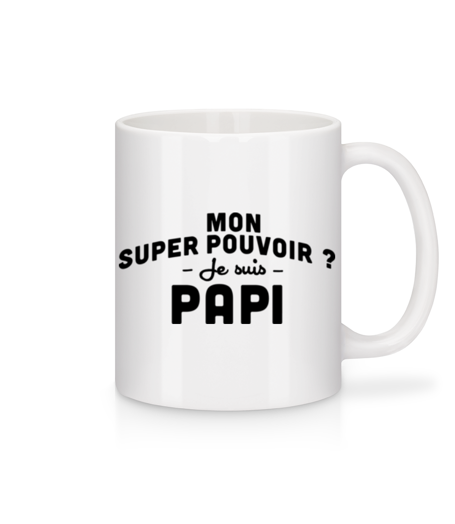 Mon Super Pouvoir Papi · Mug en céramique blanc