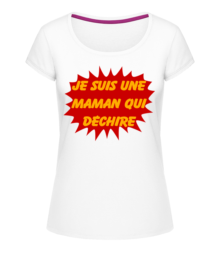 Une Maman Qui Déchire · T-shirt col en U Femme