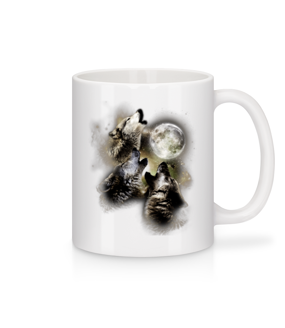 Lune Loups · Mug en céramique blanc