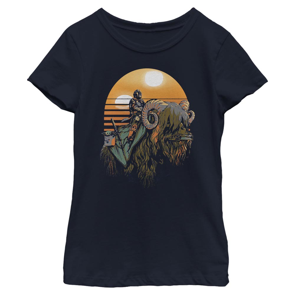 Aperçu: Star Wars - The Mandalorian - Skupina Bantha Riders - Enfant T-shirt - Bleu marine - Devant