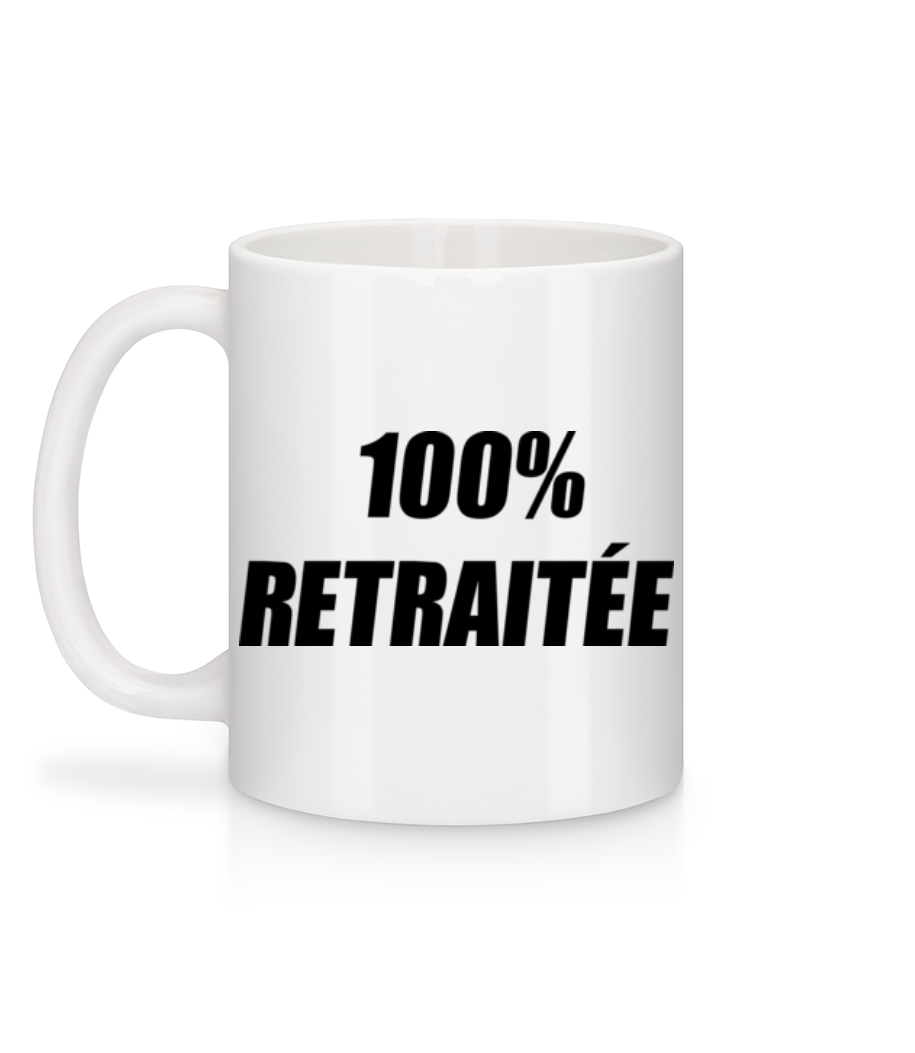 100% Retraitée - Mug en céramique blanc - Blanc - Derrière
