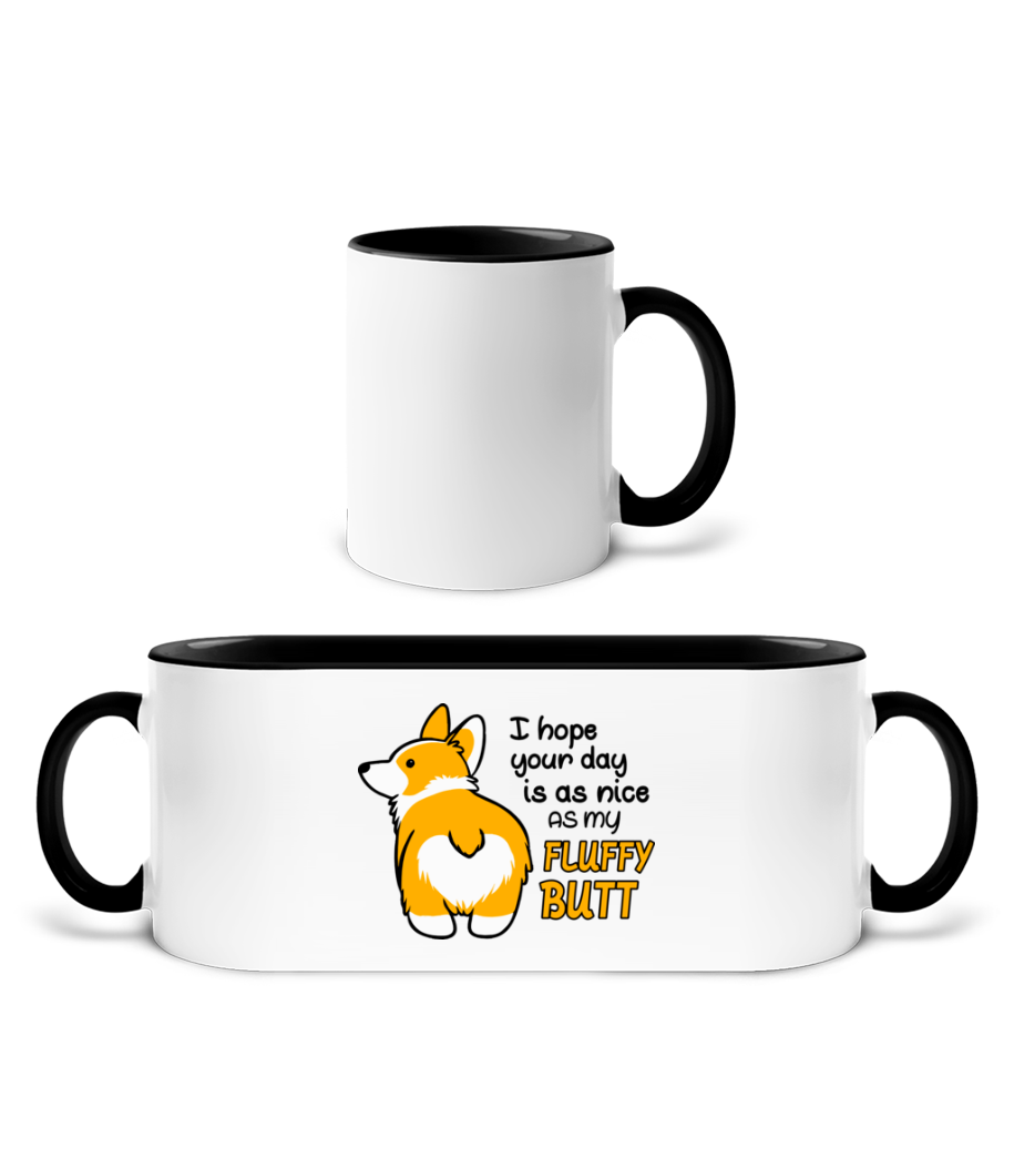 My Fluffy Butt · Mug bicolore en céramique - intérieur de couleur