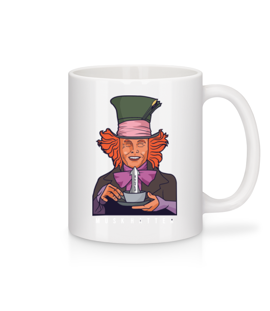 Aperçu: Mad Hatter Elon Musk - Mug en céramique blanc - Blanc - Devant