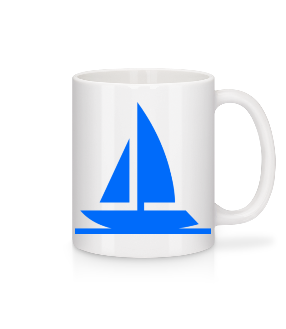 Aperçu: Bateau À Voiles - Mug en céramique blanc - Blanc - Devant