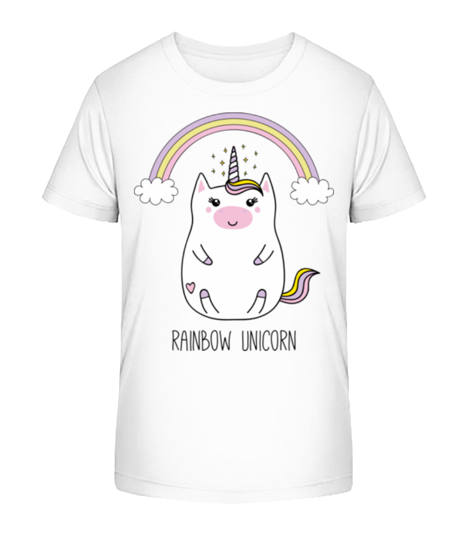 Rainbow Unicorn - T-shirt bio Enfant Stanley Stella 2.0 - Blanc - Devant