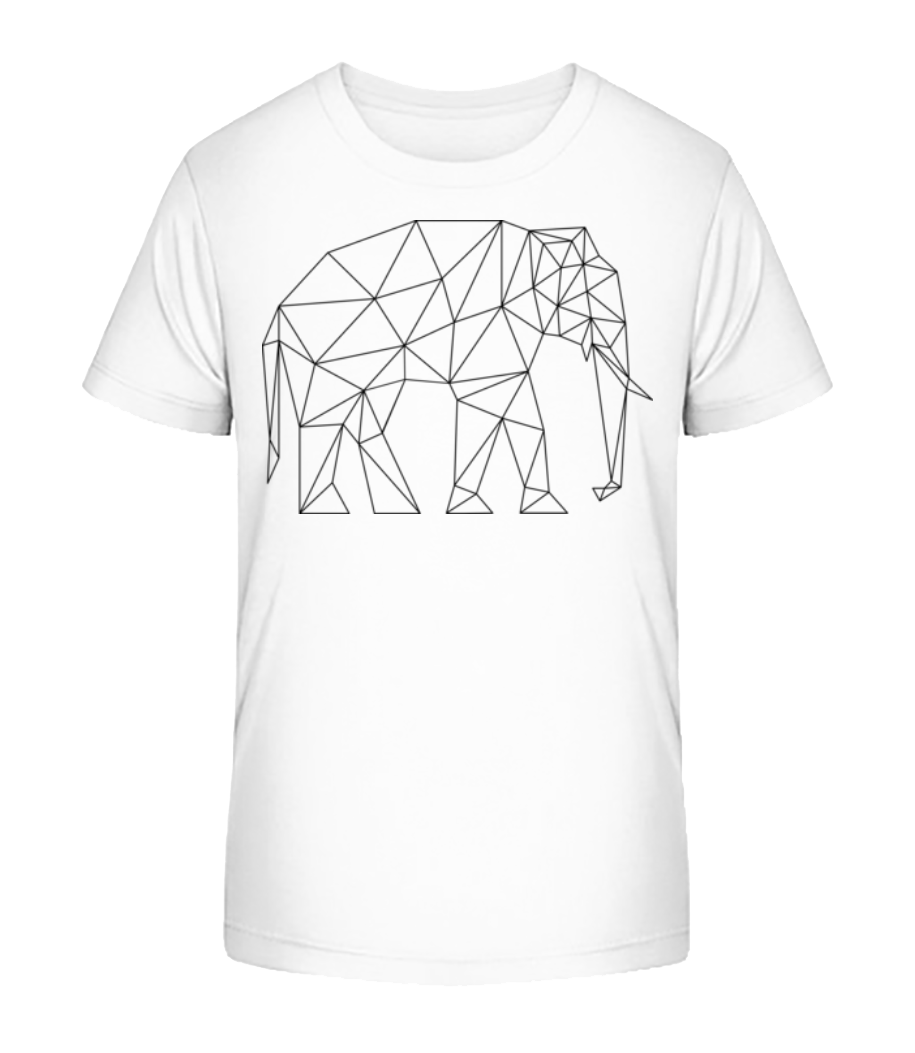 Aperçu: Polygon Éléphant - T-shirt bio Enfant Stanley Stella 2.0 - Blanc - Devant