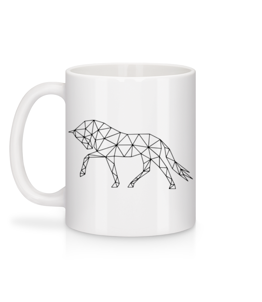 Aperçu: Polygon Cheval - Mug en céramique blanc - Blanc - Derrière