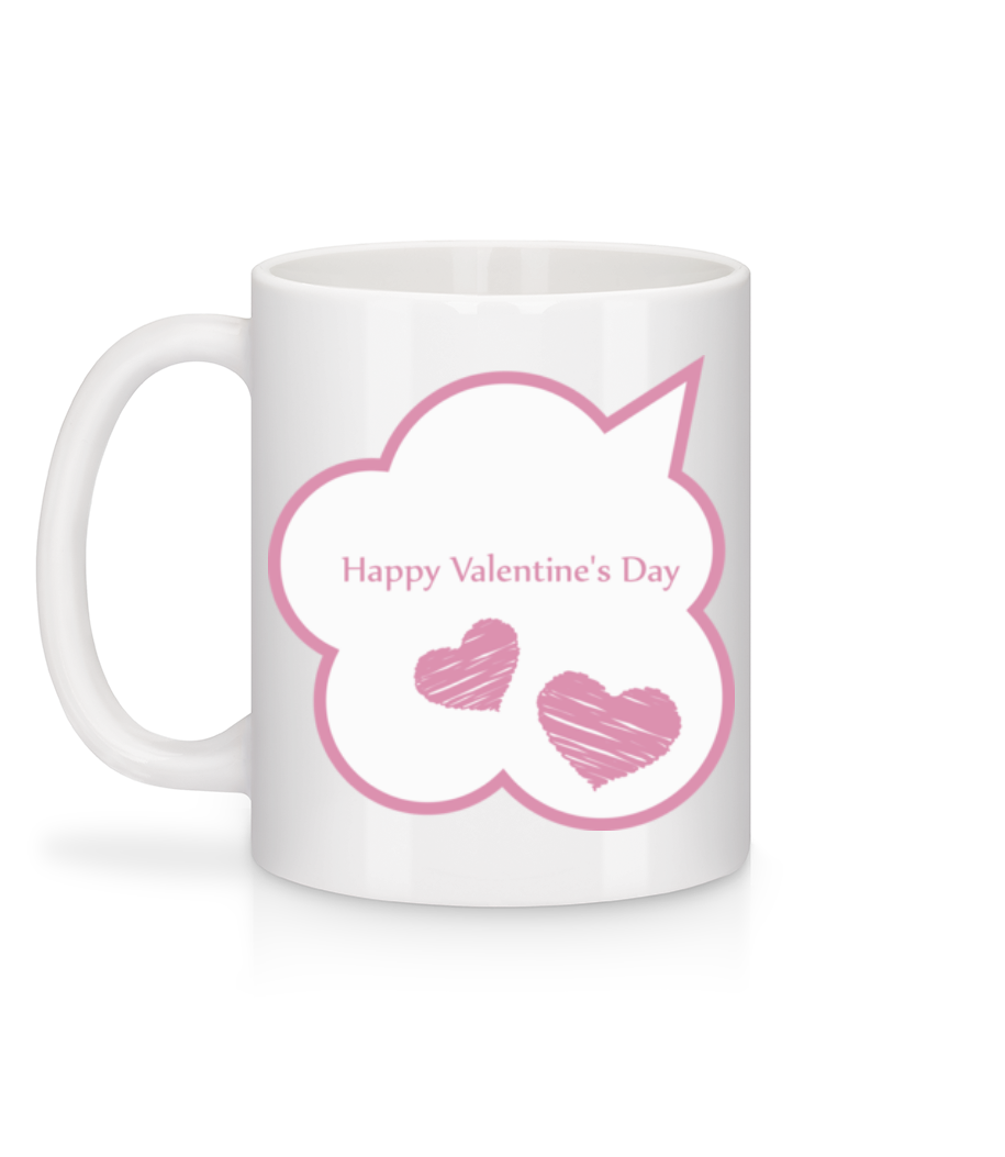 Happy Valentine's Day Bubble - Mug en céramique blanc - Blanc - Derrière