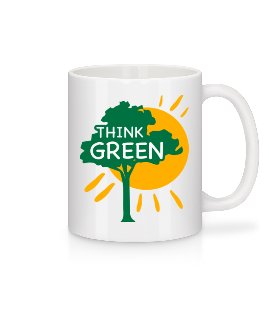 Think Green · Mug en céramique blanc