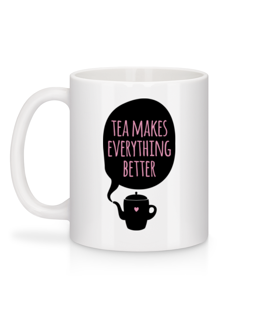 Tea Makes Everything Better - Mug en céramique blanc - Blanc - Derrière