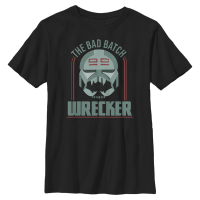 Star Wars - The Clone Wars - Wrecker Bad Batch Badge - Kids T-Shirt - Black - Front Star Wars - The Clone Wars - Wrecker Bad Batch Badge - Kids T-Shirt - Black - Front