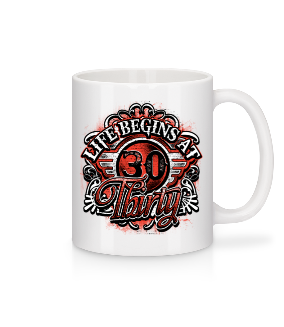 Life Begins At 30 · Mug en céramique blanc