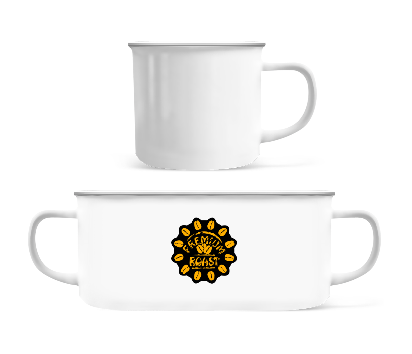 Premium Roast Coffee · Tasse Émaillée