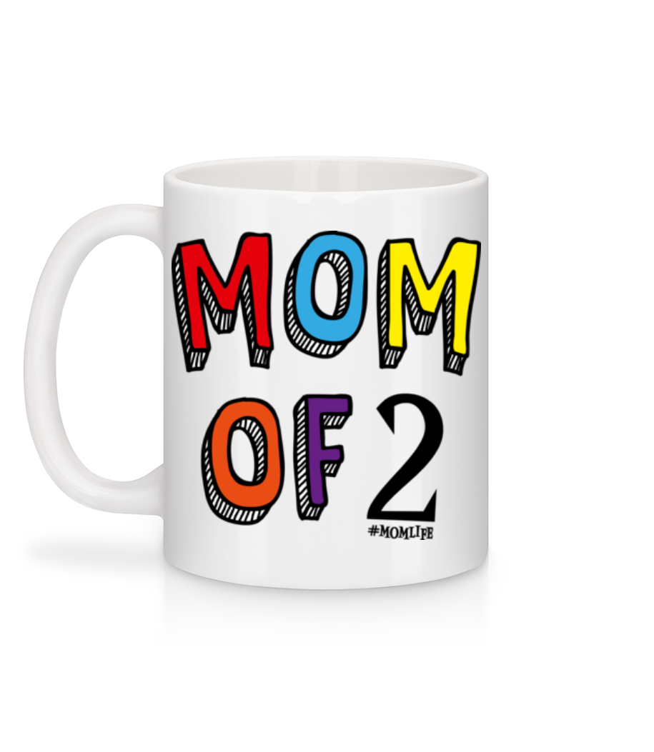 Mom Of 2 Momlife - Mug en céramique blanc - Blanc - Derrière