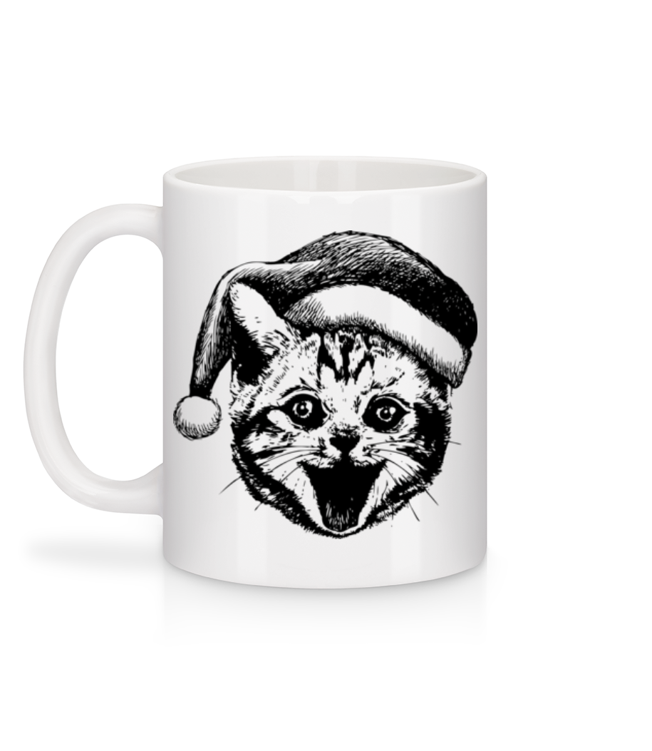 Aperçu: Chat De Noël - Mug en céramique blanc - Blanc - Derrière
