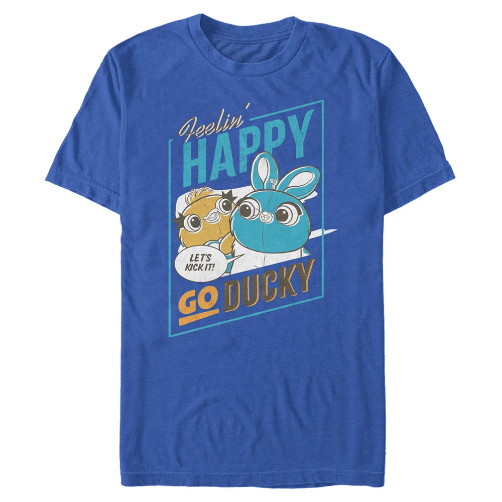 Pixar - Toy Story - Ducky & Bunny Happy GO Ducky - Männer T-Shirt - Royalblau - Vorne