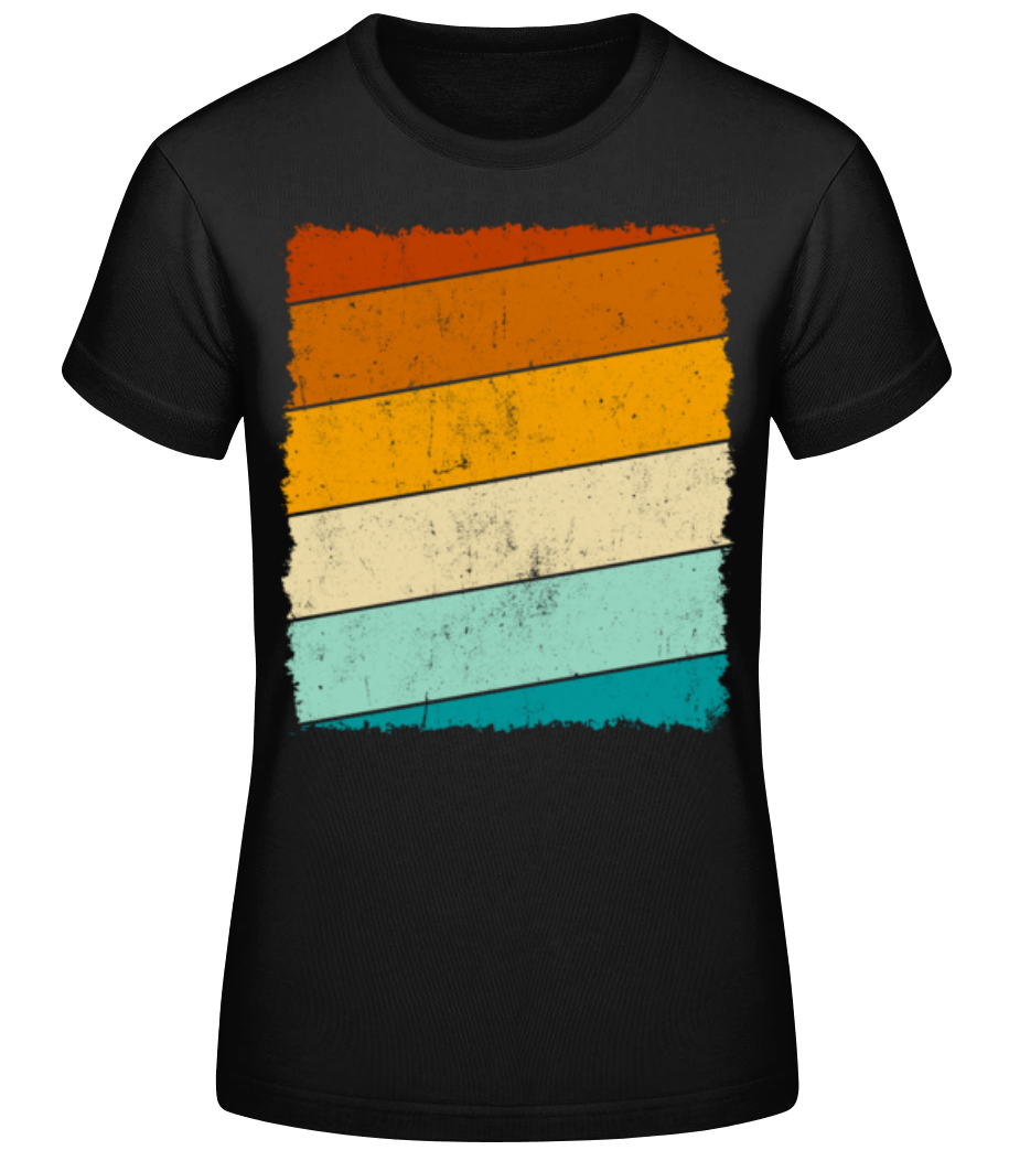 Retro Hintergrund Rechteck - Frauen Basic T-Shirt - Schwarz - Vorne