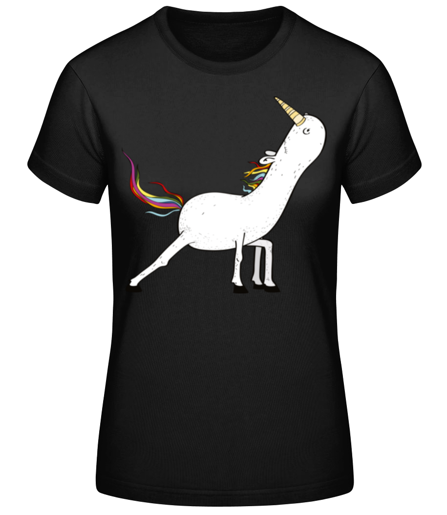 Aperçu: Yoga Licorne Étirée - T-shirt standard Femme - Noir - Devant