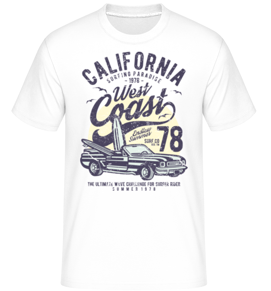 Aperçu: California West Coast -  T-Shirt Shirtinator homme - Blanc - Devant