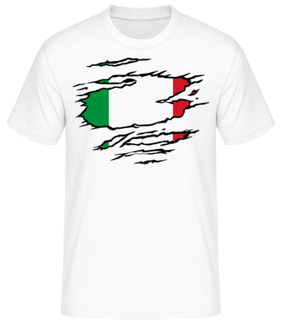 Drapeau Déchiré D'Italie - T-shirt standard Homme - Blanc - Devant