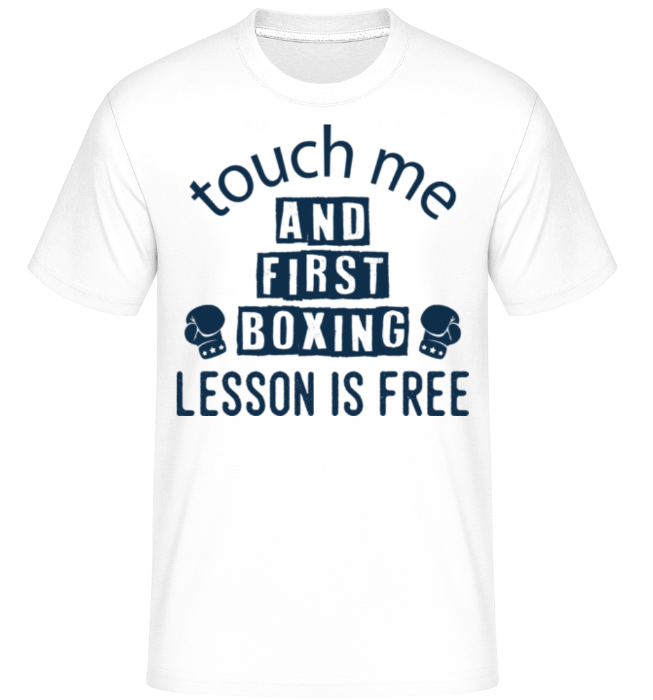 Aperçu: Free Boxing Lessons -  T-Shirt Shirtinator homme - Blanc - Devant