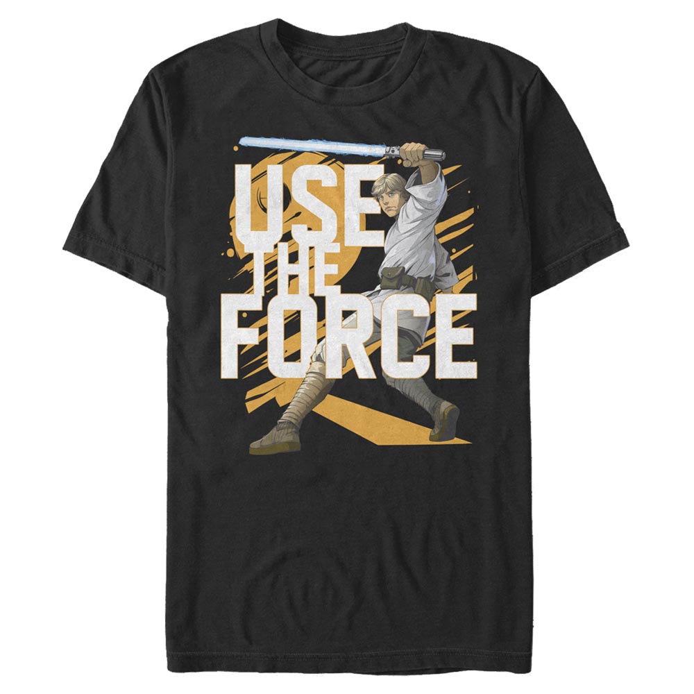 Aperçu: Star Wars - Luke Skywalker Force Stack Luke - Homme T-shirt - Noir - Devant