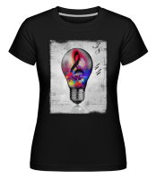 Colourful Lightbumb -  Shirtinator Women's T-Shirt - Black - Front Colourful Lightbumb -  Shirtinator Women's T-Shirt - Black - Front