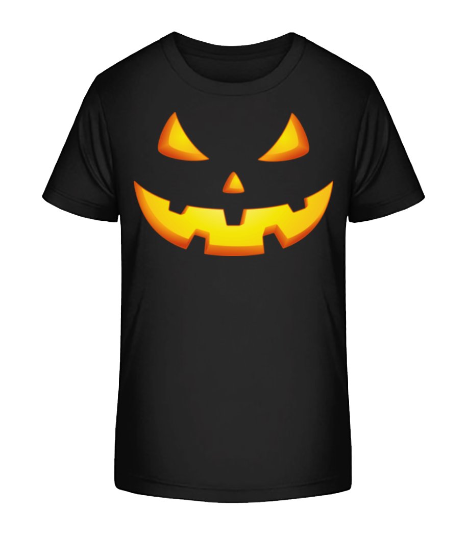 Citrouille Face Mal - T-shirt bio Enfant Stanley Stella 2.0 - Noir - Devant